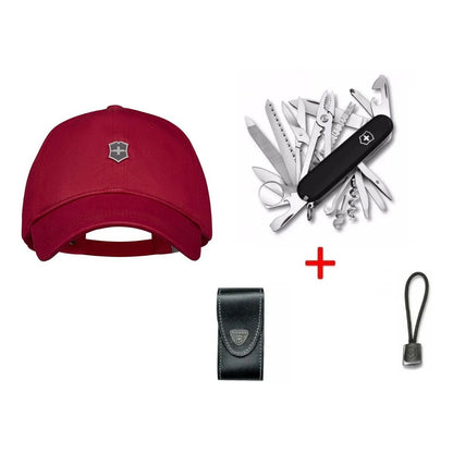 Navaja Victorinox Swisschamp, Funda Piel, Cordon + Gorra Vx