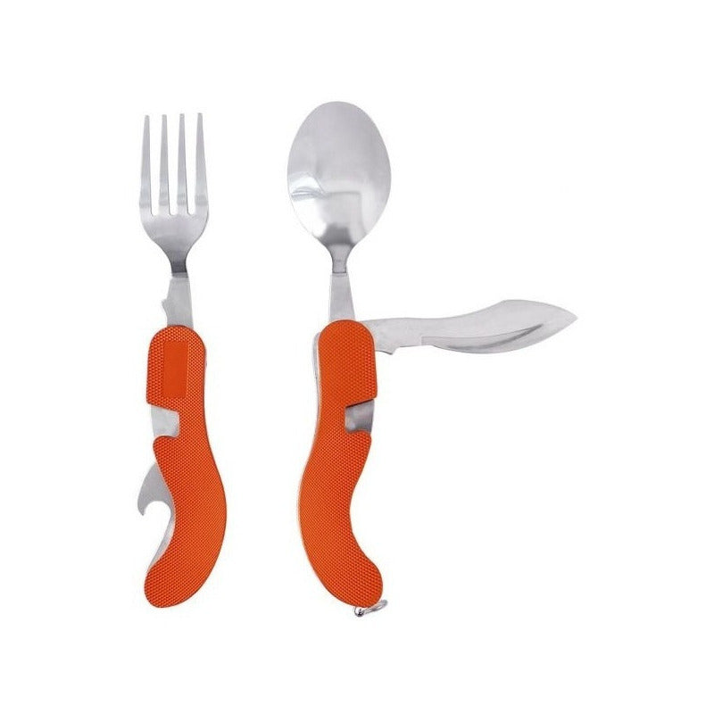 Cubiertos De Campismo 5 Usos, Desprendible A 2 Piezas,