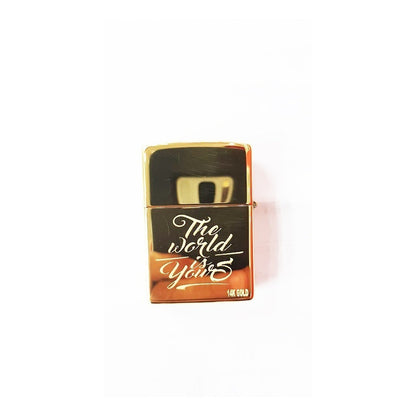 Encendedor Zippo Dorado Personalizado Con Grabado Y Gasolina
