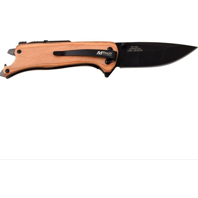 Navaja Mtech Usa Apertura Manual con pedernal Arrancador Fuego y Abrelatas