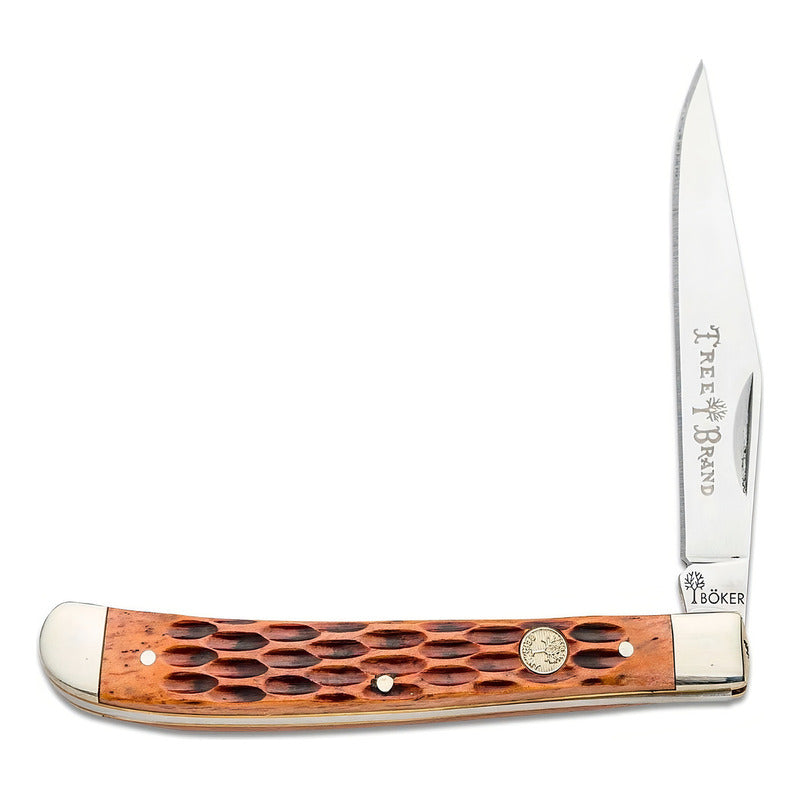 Navaja Böker Navajas Boker Slim Line Trapper Knife Color Rojo/miel Desvanecido Liso