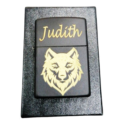 Zippo Negro Matte Personalizado Ambos Lados Imagen, Nombre,