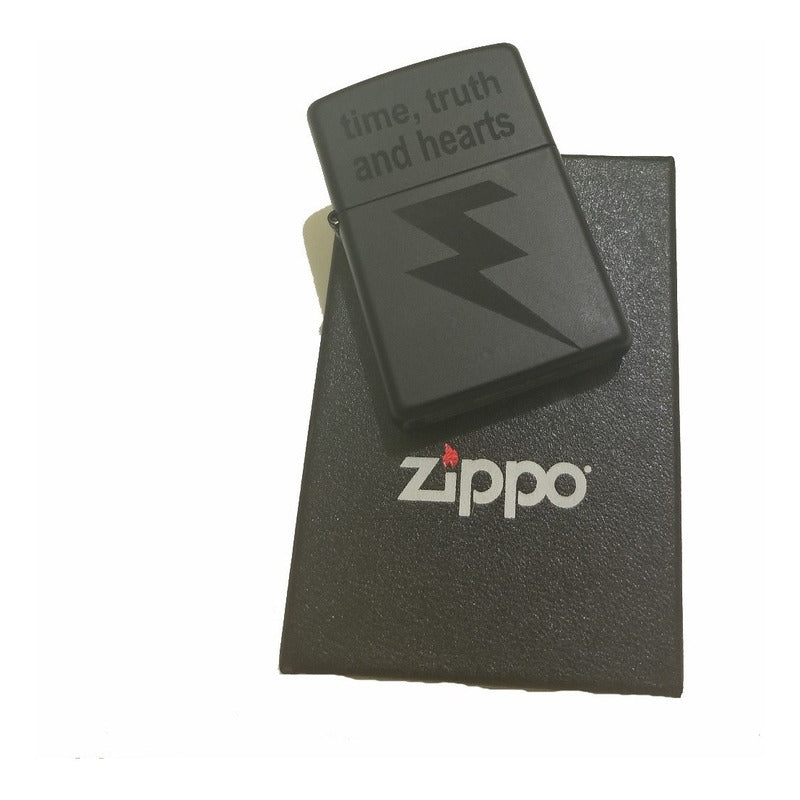 Paquete Zippo Negro Matte / Personalizado Nombre Logo