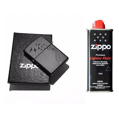 Paquete Zippo Negro Matte / Personalizado Nombre Logo