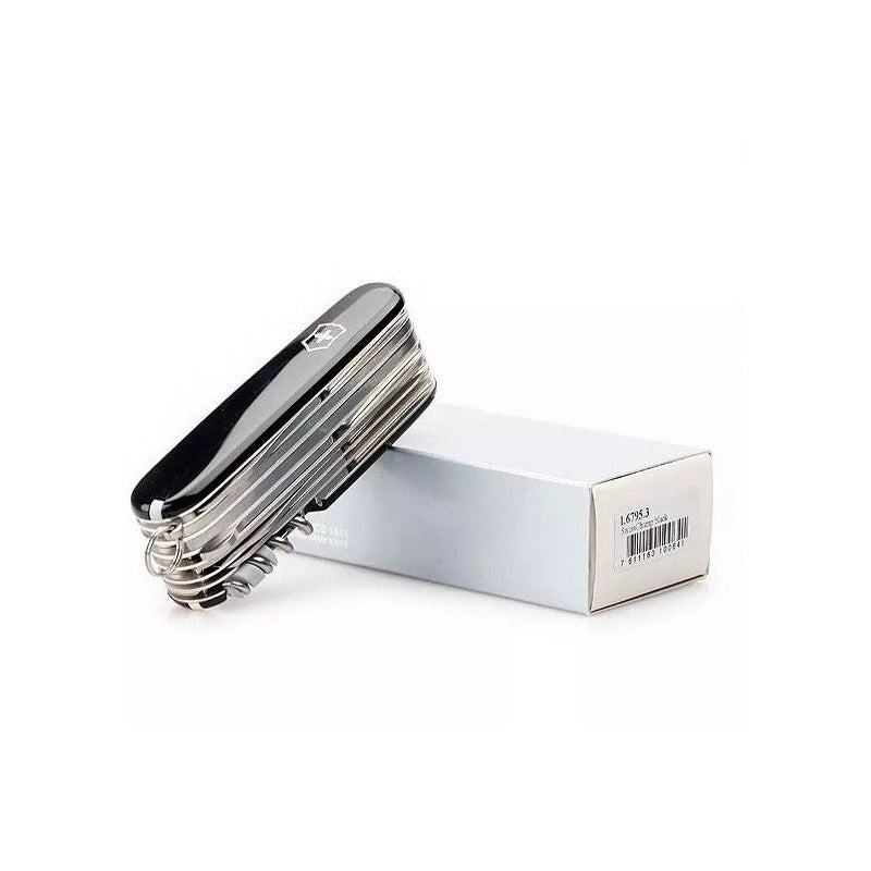 Navaja Swisschamp Negra + Minichaira + Funda + Cordon
