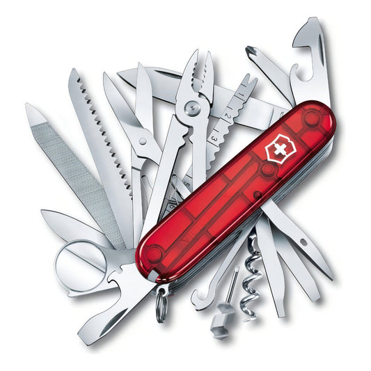 Victorinox Navaja De Bolsillo Swiss Champ 33 Usos Color Rojo Traslúcido