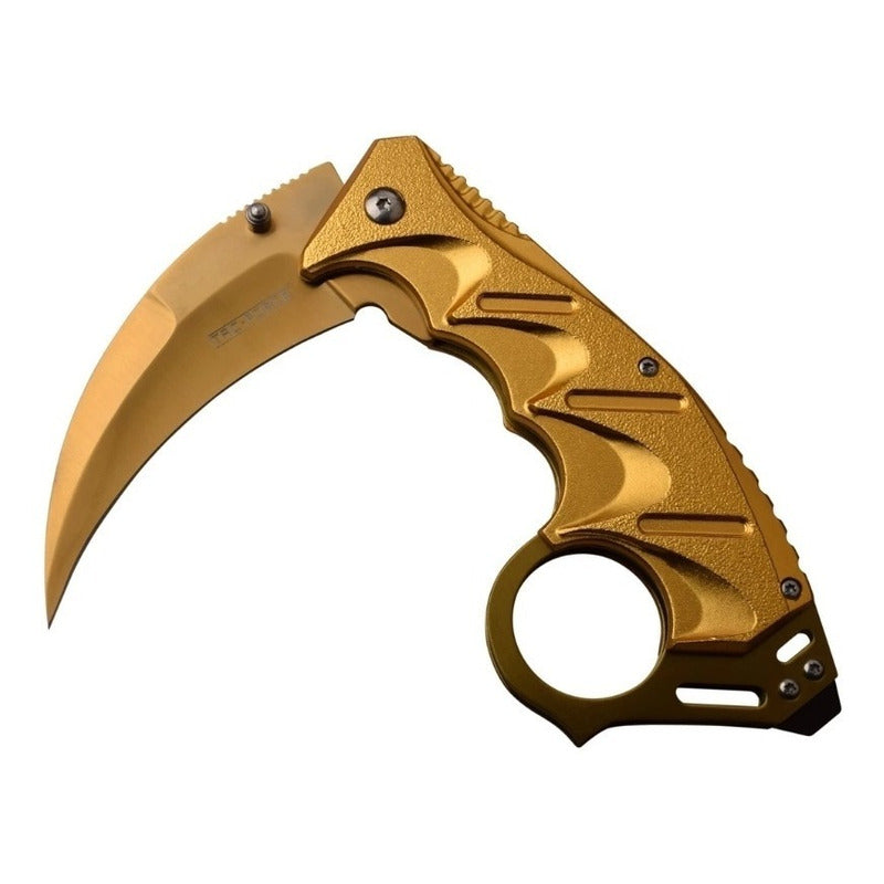 Navaja Tac-force Dorada Asistida P/resorte Tf-957gd +grabado