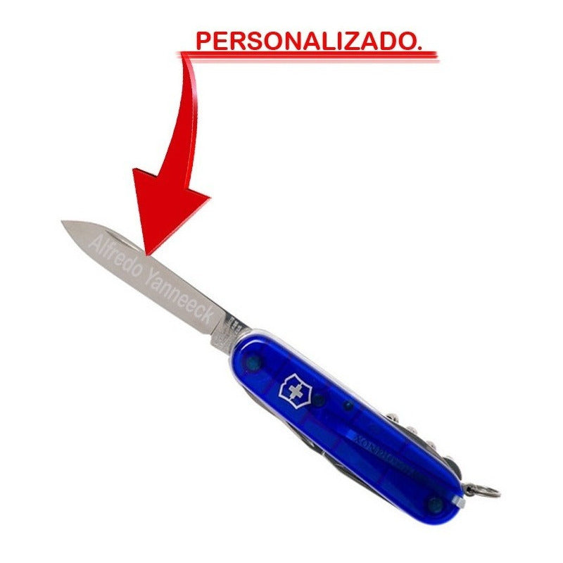 Navaja Victorinox Climber Azul Transparente 1.3703.t2 +graba