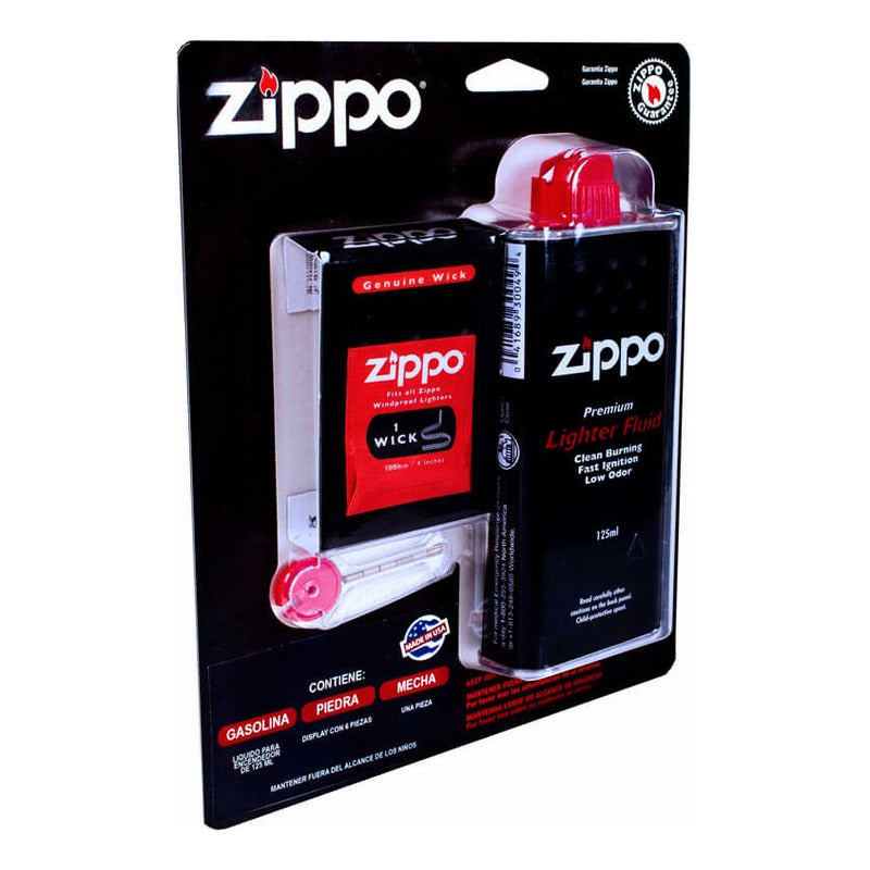 Gasolina Zippo 125 Mll+ Mecha De Rep + Piedras Envío Gratis