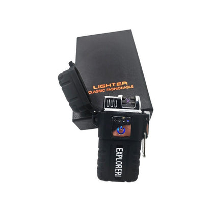 Encendedor Electrónico Plasma Recargable Usb Doble Arc Negro