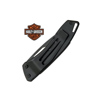 Mini Navaja Negra Harley Davidson Con Clip Para Billetes Cal