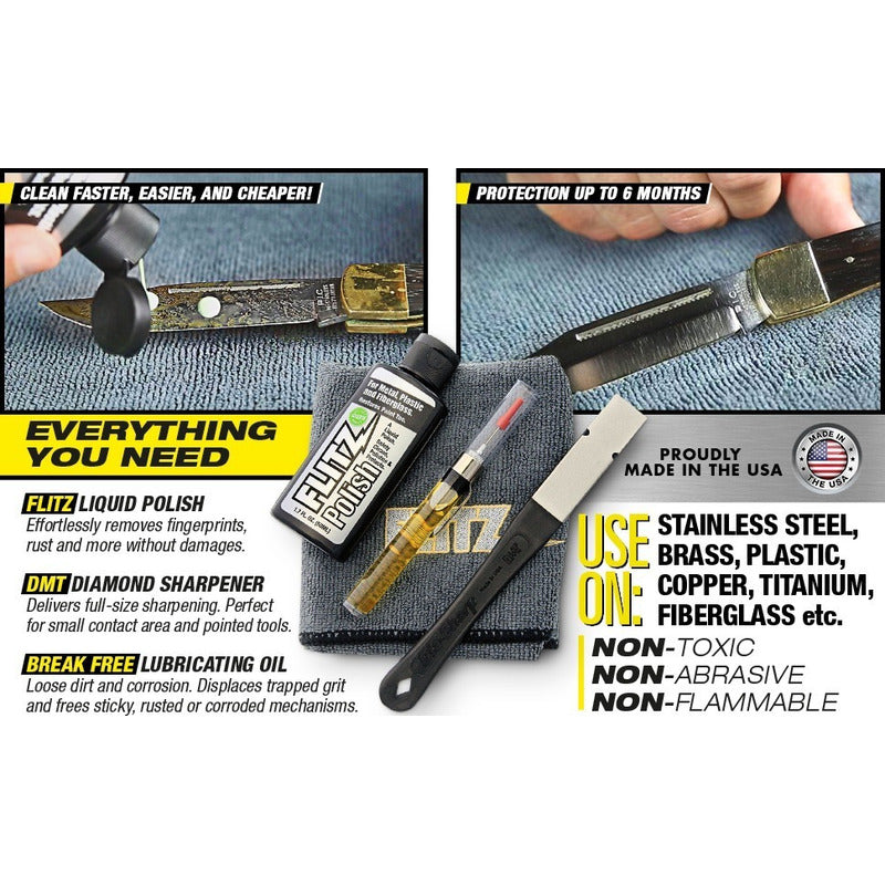 Kit De Mantenimiento Y Restaurador De Navajas Flitz