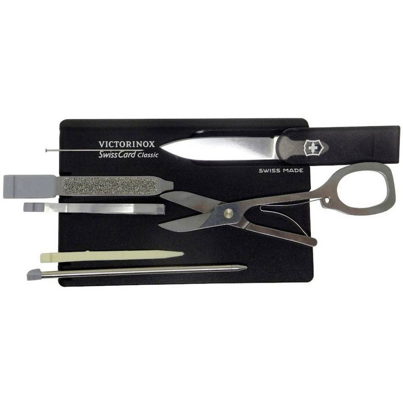 Swiss Card Negra Tran Victorinox 0.7133.t3 + Tu Logo Grabado