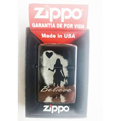 Encendedor Zippo Cromo Ciudad/believe O La Imagen Que Guste