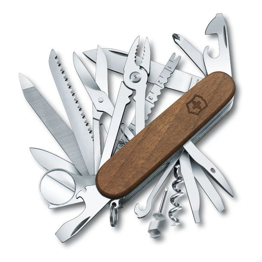 Navaja Multiherramienta Victorinox Swiss Champ Wood Con 29 Funciones Color Marrón