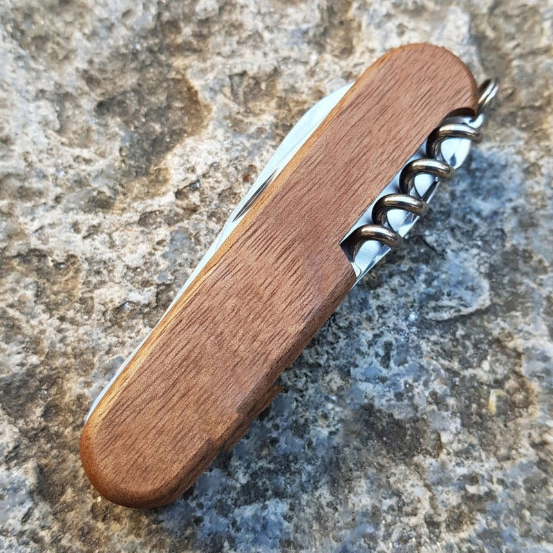 Navaja Huntsman De Madera Cordonvx Y Grabado Gratis