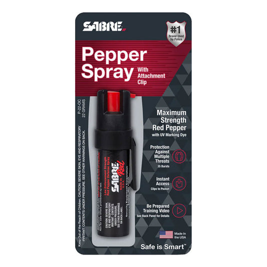 Gas Pimienta 22 Gramos Color Negro Marca Sabre Con Clip Para Fijarlo