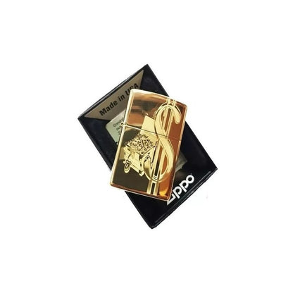 Paquete Zippo Dorado Personalizado Con Grabado Fotografia,