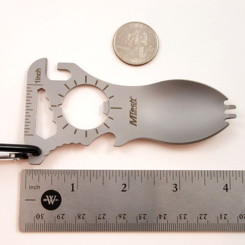 Cubiertos Campismo Llavero C/calibrador, Multiherramienta