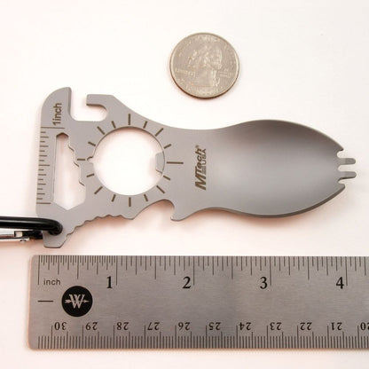 Cubiertos Campismo Llavero C/calibrador, Multiherramienta