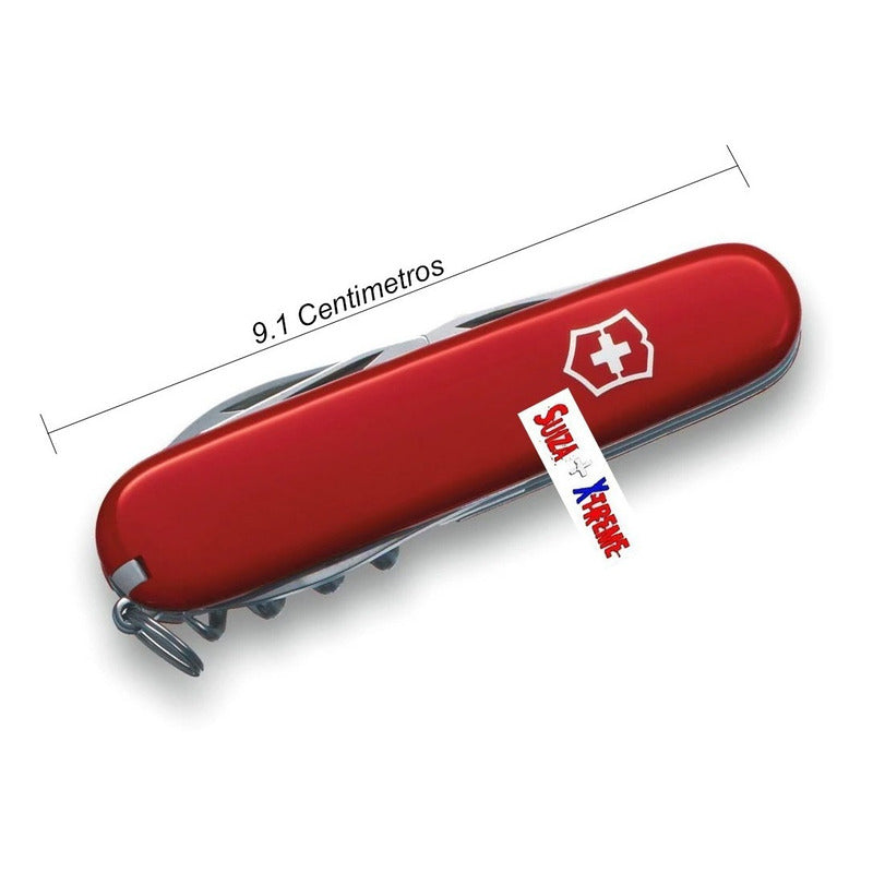 Navaja Victorinox  Camper Roja Con Funda, Cordón y Grabado Personalizado Laser en Hoja