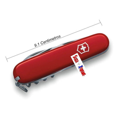 Navaja Victorinox  Camper Roja Con Funda, Cordón y Grabado Personalizado Laser en Hoja