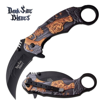 Navaja Karambit Dark Side Blades Asistida Por Resorte -  DS-A069GD