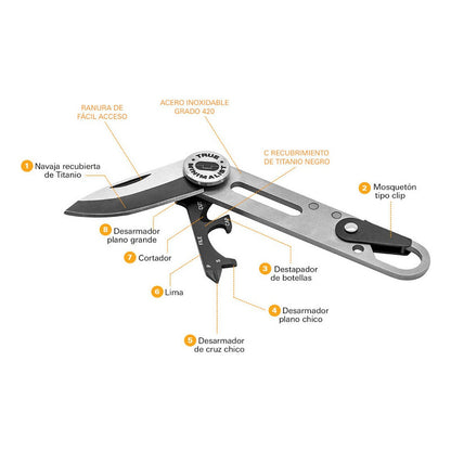 Navaja Plegable Minimalist True Utility De Bolsillo Gris