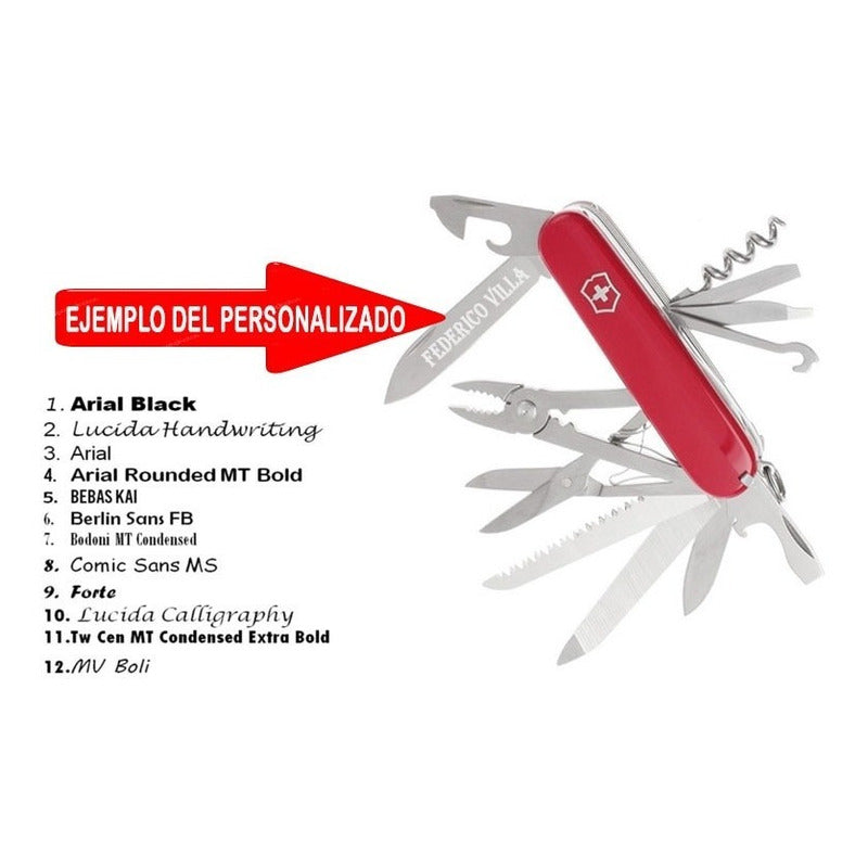 Navaja Victorinox Handyman con Funda, Cordón, Minichaira y Grabado Con Laser en la Hoja