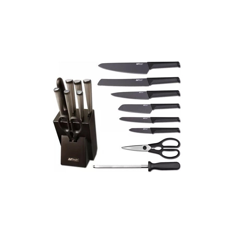 Set De 8 Piezas Cuchillos Chef Mtech Usa Acero Filo Mt-980