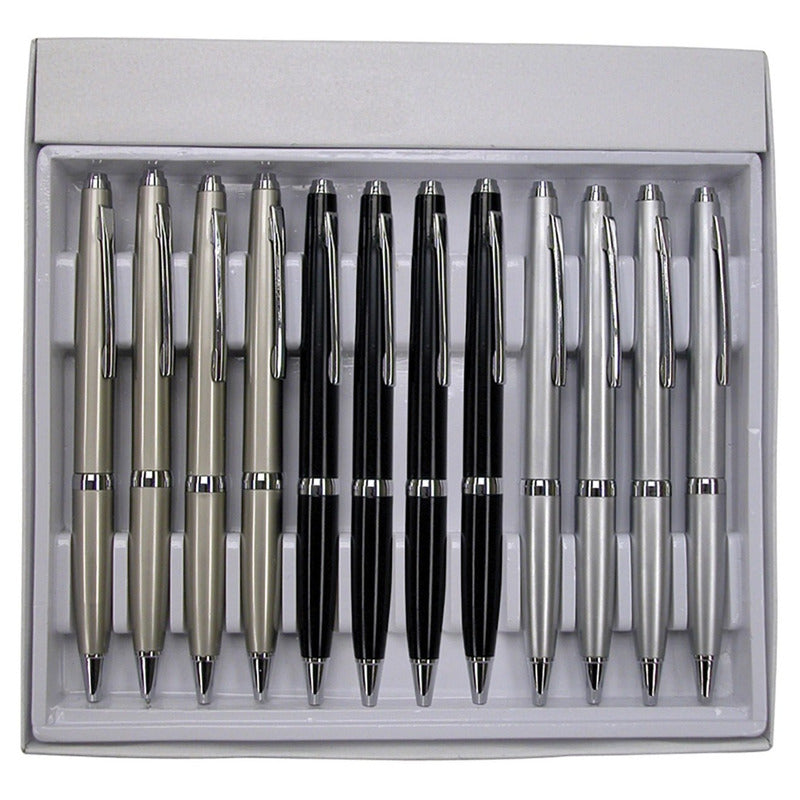 Paquete De 12 Plumas C/navaja 3 Colores Yk-5002mm Alta Calid