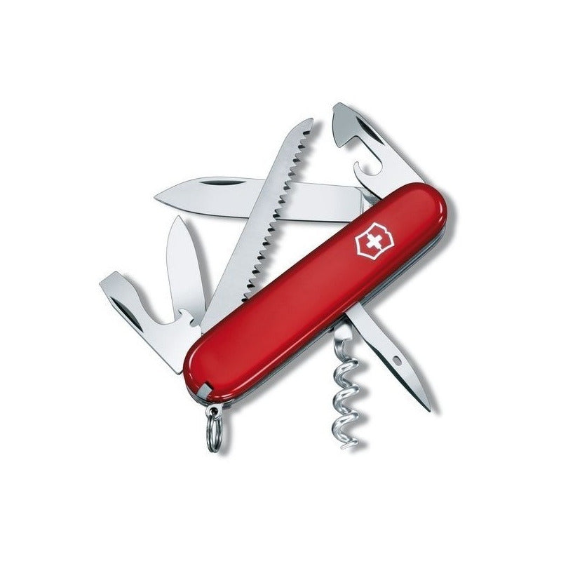 Navaja Victorinox  Camper Roja Con Funda, Cordón y Grabado Personalizado Laser en Hoja