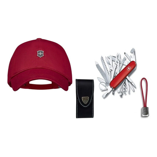 Navaja Victorinox Swisschamp, Funda Piel, Cordon + Gorra Vx