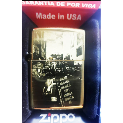 Encendedor Zippo Cromo Ciudad/believe O La Imagen Que Guste
