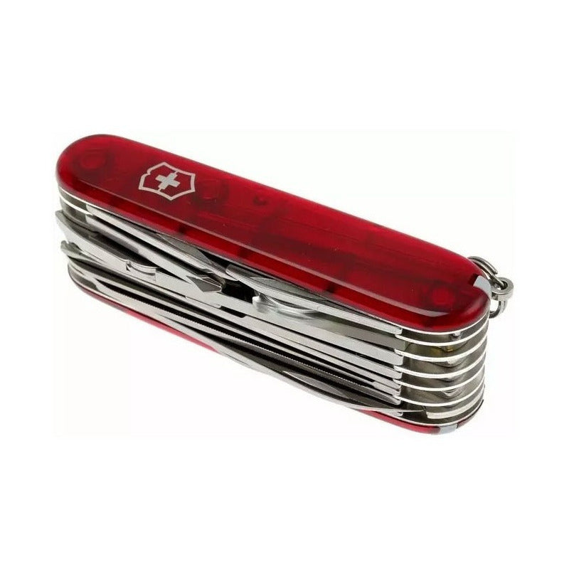 Navaja Victorinox Swiss Champ Roja Transparente + Grabado
