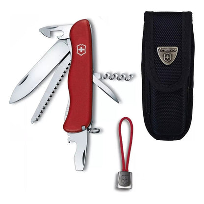 Navaja Victorinox Forester, 111 Mm, Roja Con Funda Y Cordon