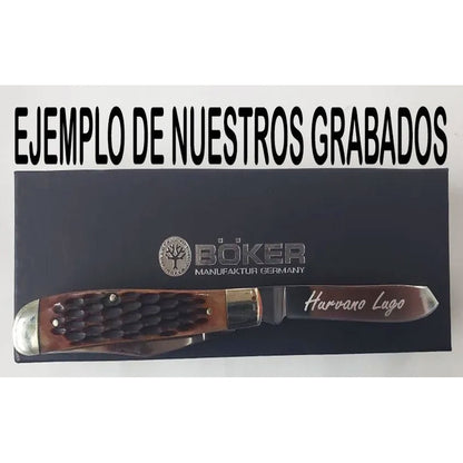 Navaja Boker Del Arbolito Original Roja Razor Jack + Grabado