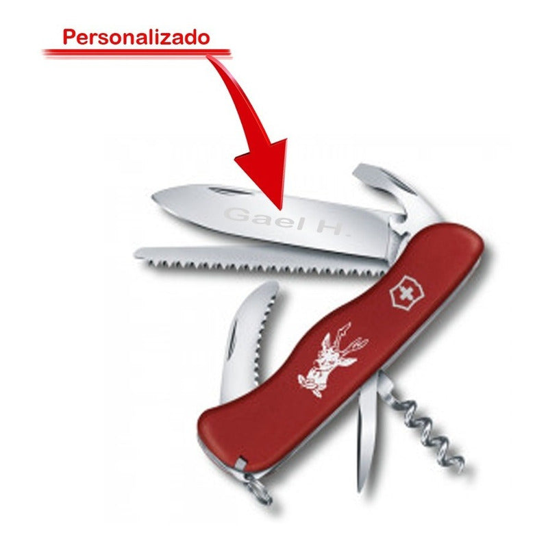 Navaja Victorinox Equestrian Rojo12 Funciones 0.8583 Con grabado Laser en Hoja
