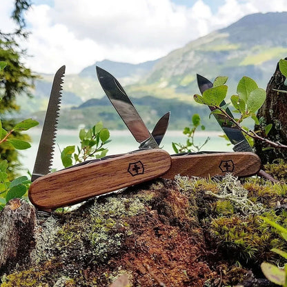 Navaja Huntsman De Madera Cordonvx Y Grabado Gratis