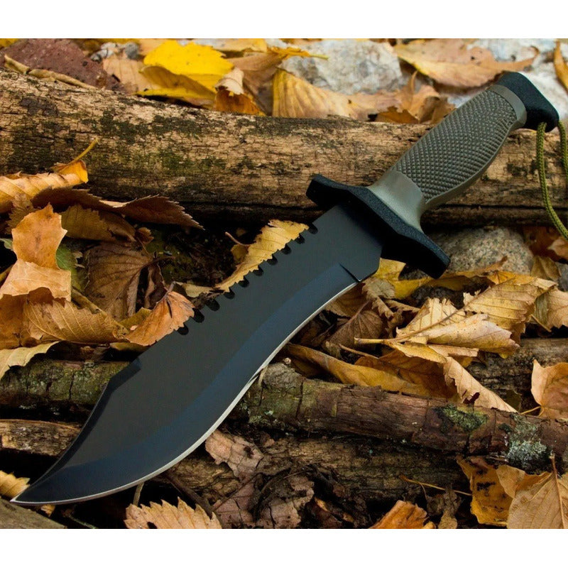 Cuchillo De Cacería Survivor Hk-6001 Negro Con Tu Nombre