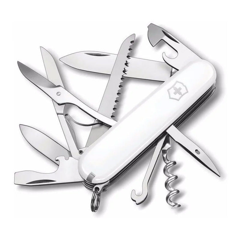 Navaja Victorinox Huntsman Blanca Con Funda+ Cordón+ Grabado