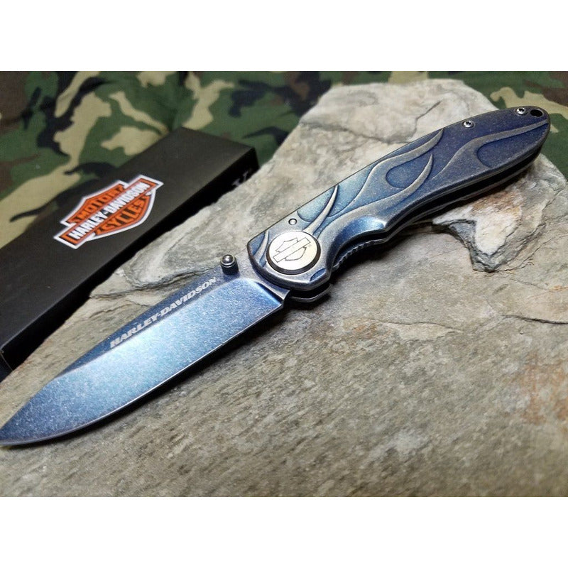 Navaja Harley Davidson Tec X® Tk-b (t0114.5b)clip Azul Stone