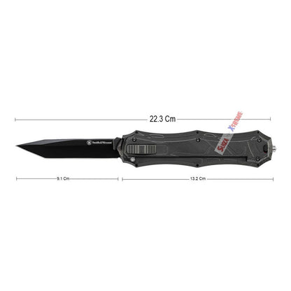 Navaja Táctica Smith & Wesson 2 Filos Sale Por Delante Autom
