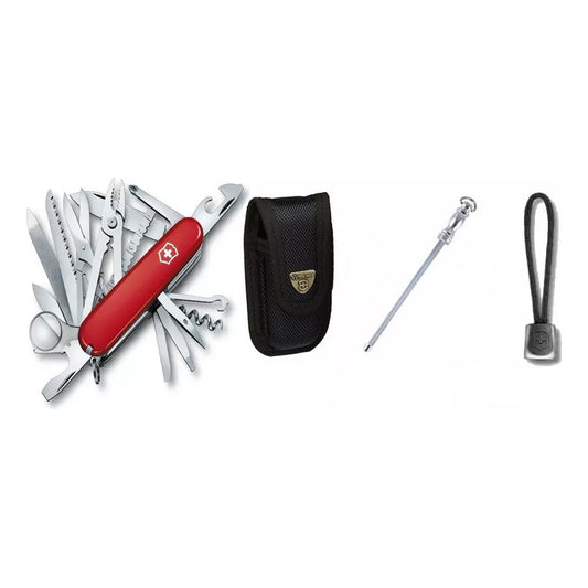 Navaja Swisschamp Victorinox+funda Nylon+minichaira+cordon+e
