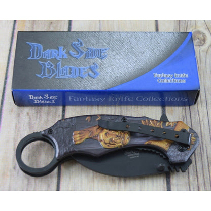 Navaja Karambit Dark Side Blades Asistida Por Resorte -  DS-A069GD
