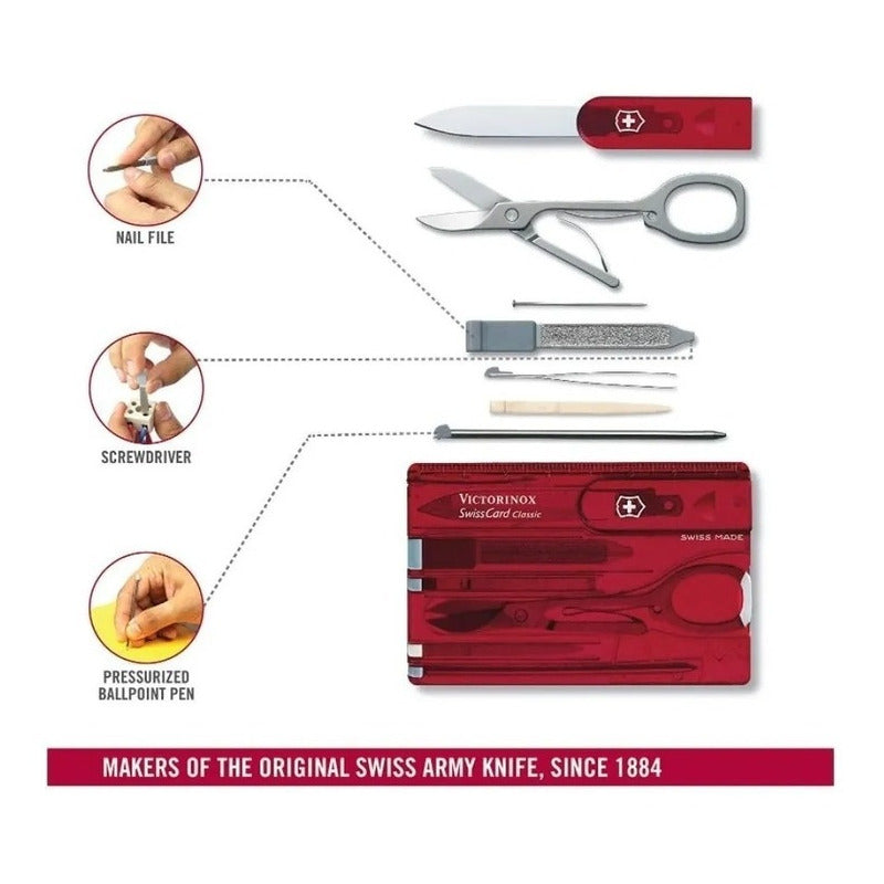Swiss Card Roja Transparente Victorinox 0.7100.t