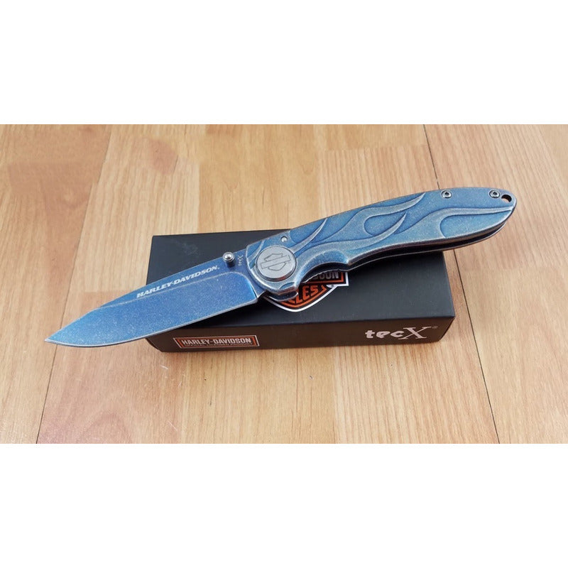 Navaja Harley Davidson Tec X® Tk-b (t0114.5b)clip Azul Stone