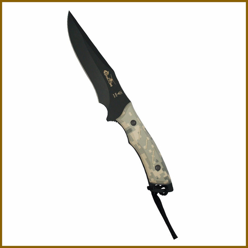 Cuchillo Muela Typhoon Camo Acero 440 Alta Dureza + Grabado