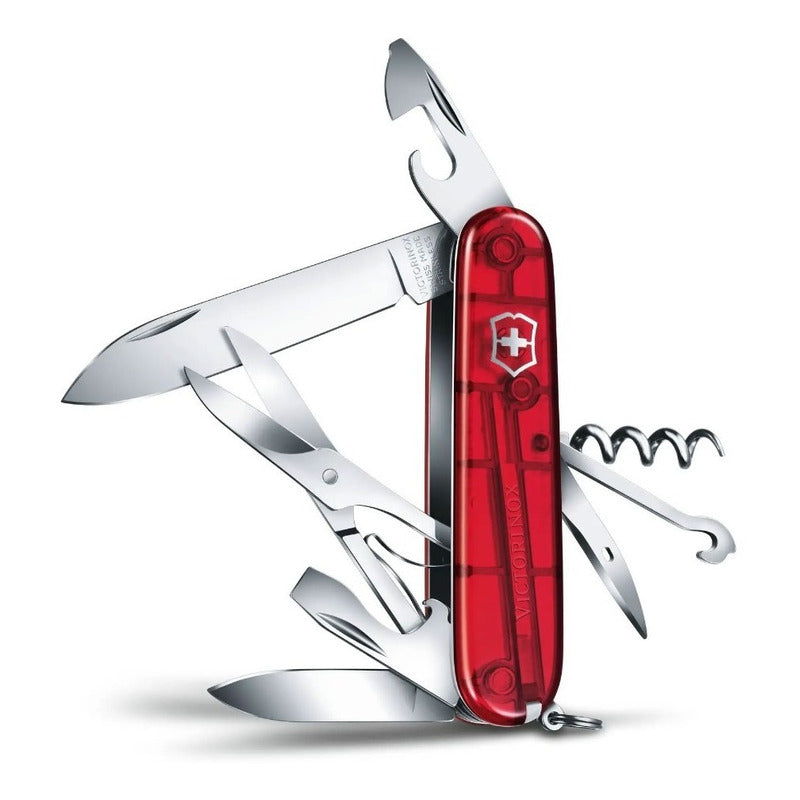 Navaja Victorinox Climber Roja Transparente 14usos 1.3703.t