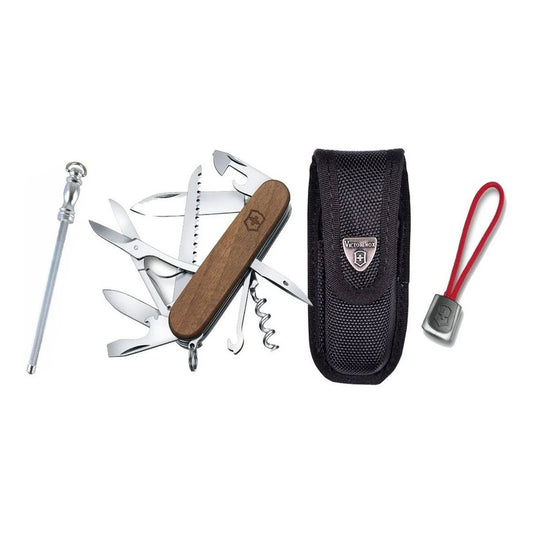 Navaja Victorinox Huntsman Madera+funda+cordón+chaira+grabad